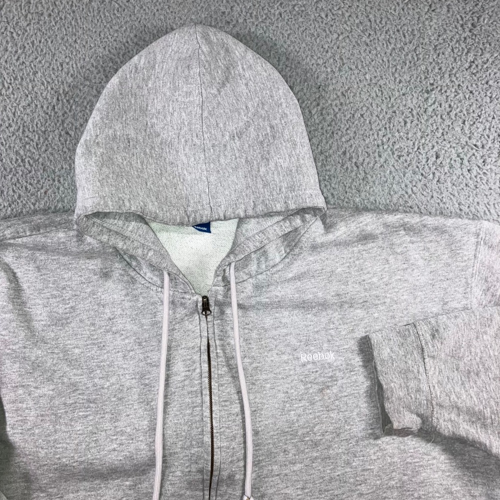 VTG 90s y2k Full Zip Hoodie Men 4XLT Gray Thrashed Fleece Grunge Outdoor Work